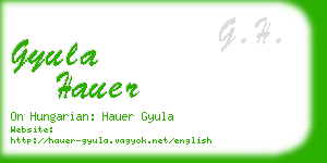 gyula hauer business card